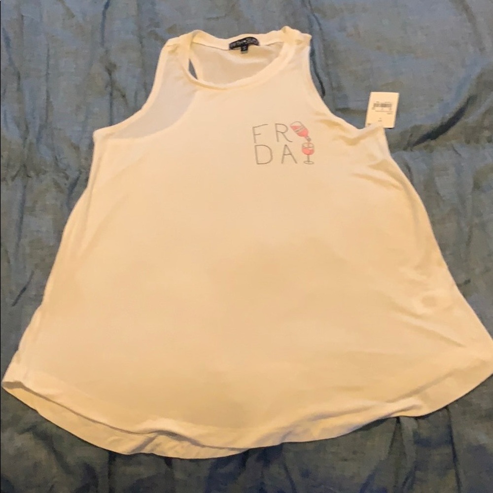 Cute off white tank for Friday wine lovers